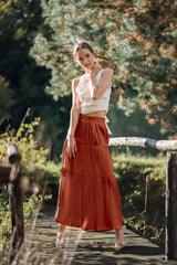 Long tiered maxi skirt best sale