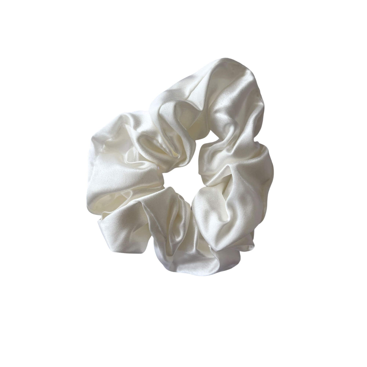 Ivory pure silk hair scrunchie